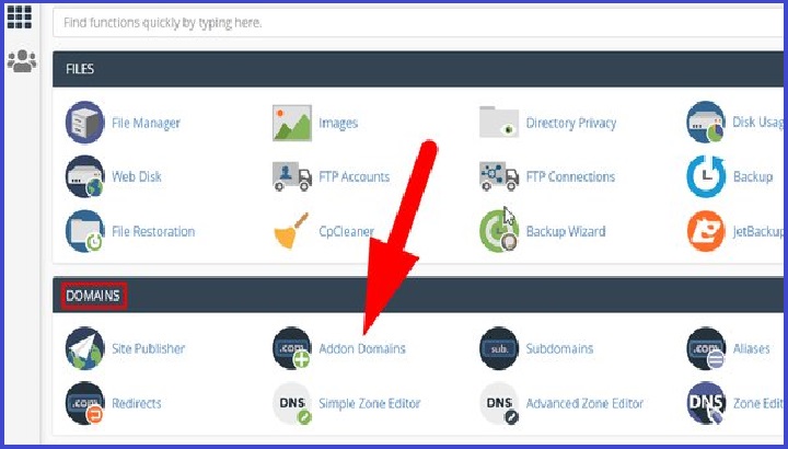 Addon Domain Option In Cpanel.jpeg